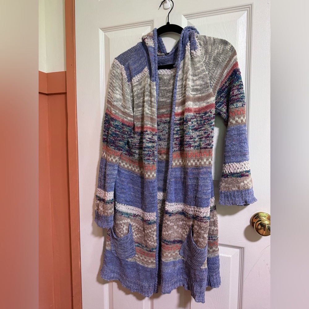 Boho, long striped boho cardigan